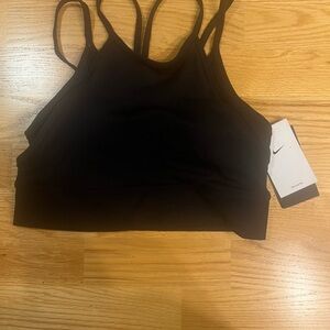 Brand New NIKE Black Strappy Indy Sports Bra Sz M